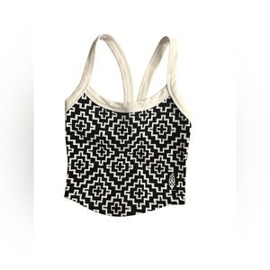 FP Movement by Free People Black and Cream Geometric Sports Bra